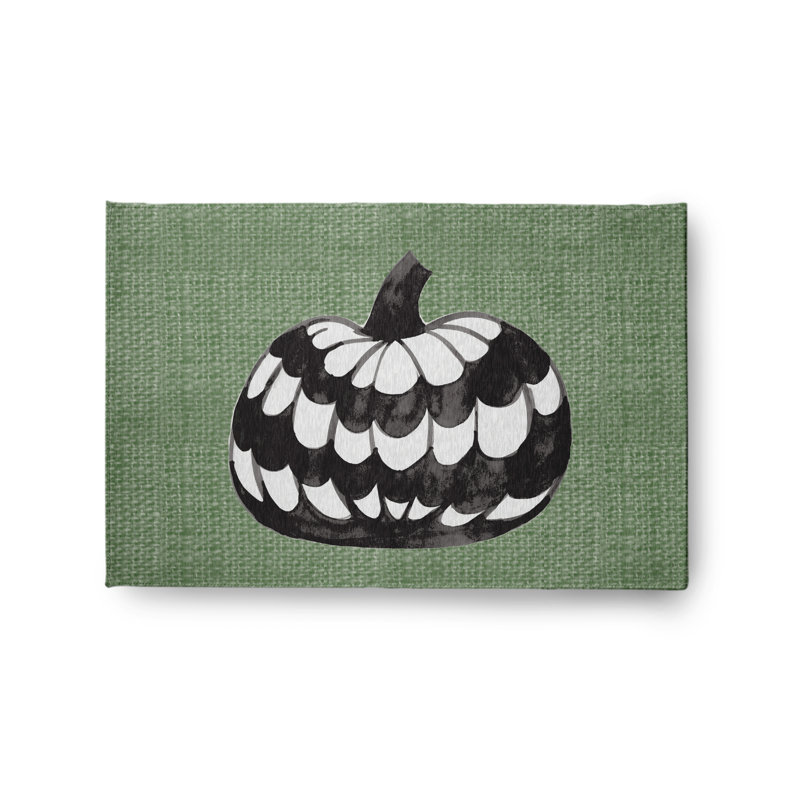 Tapis en chenille à motif citrouille à motif d'automne CRH1316GR6, Rectangle 2 pi x 3 pi