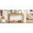 TREXM Rustic Console Table With Curved Corners For Safety, Entryway Table With 3 Concealed Drawers, Sturdy Sofa Table (Light Oak)