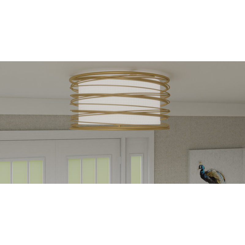 Amberlea 3-Light Light Gold Semi-Flush Mount Light