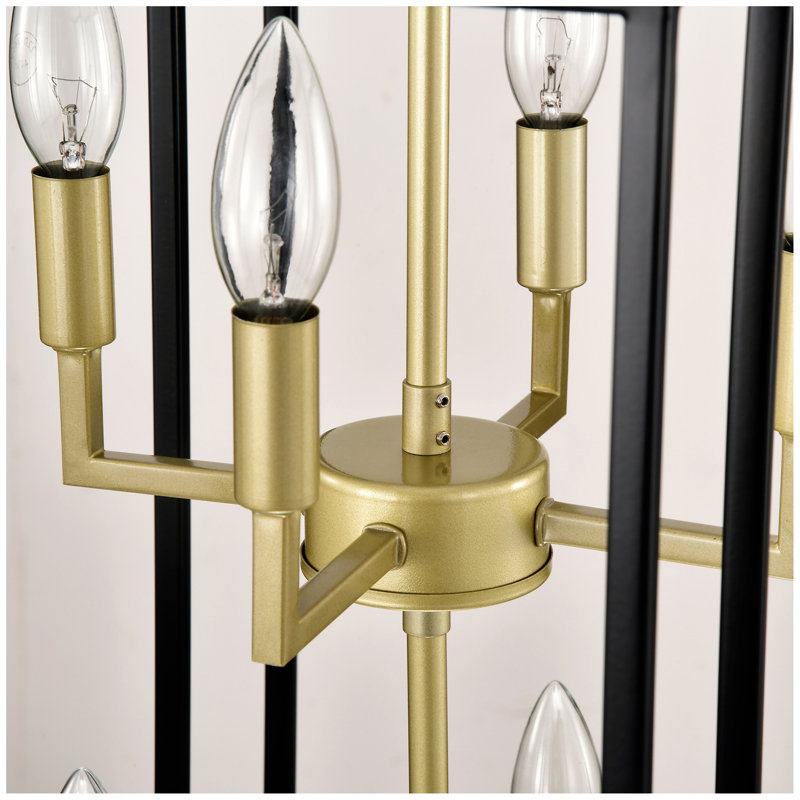 Lustre suspendu 4 lumières Dante avec chaîne réglable Dante (ampoule non incluse), Doré, H 80 po x l 31,5 po x P 16,53 po
