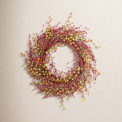 24" Handcrafted Berry, Twig Thanksgiving Wreath