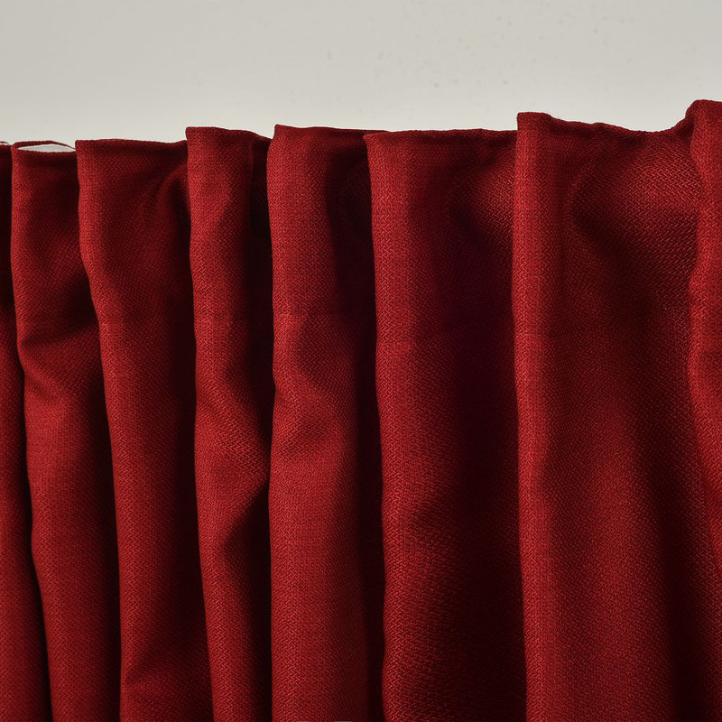 Extra Long & Extra Wide Faux Linen Decorative Curtain Single Panel, 140cm Width x 265cm Drop, Burgundy
