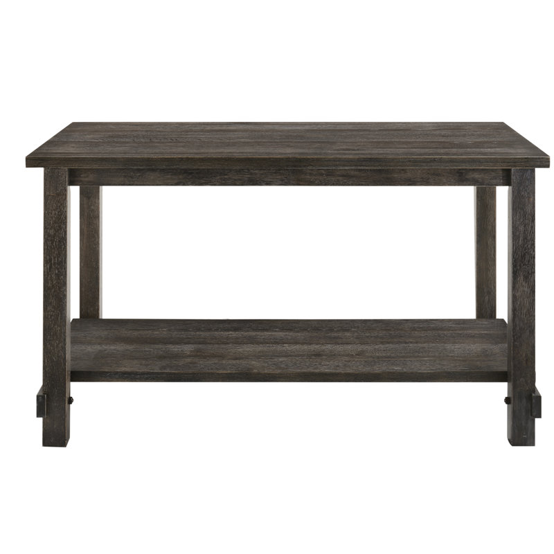 Table de salle à manger à hauteur de comptoir rustique avec rangement ouvert, conception rectangulaire en bois