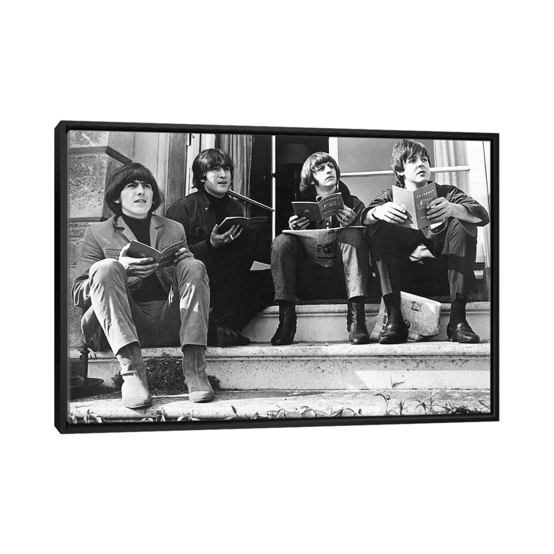 Les Beatles, 1950 - reproduction, Pas de tapis, H 18 po x l 26 po x P 1,5 po, Toile avec cadre noir