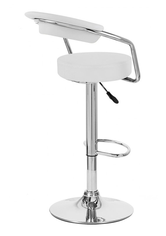 Tabouret de bar rotatif à hauteur ajustable Ortrun, blanc