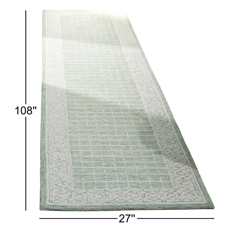 Tapis touffeté à la main Serena, Tapis de couloir 2 pi 3 po x 9 pi