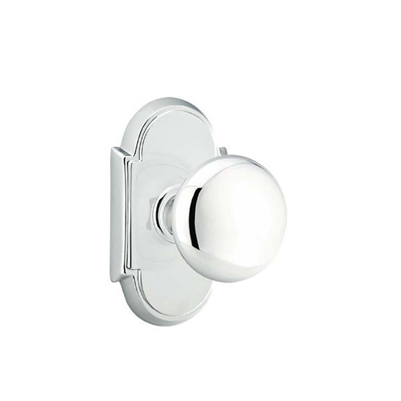 Passage Providence Knob with # 8 Rose, Bright Chrome