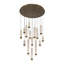 Lustre, 16 lumières, 32 po, laiton antique, travertin-356937051