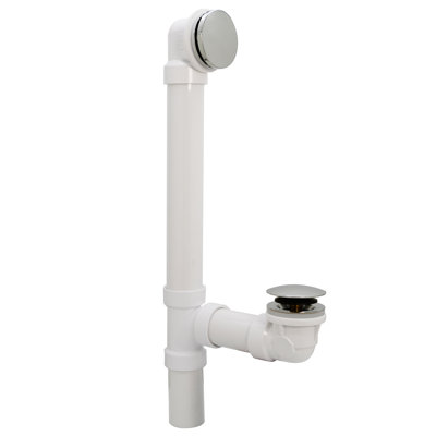 12" & 4" Sch. 40 PVC Tip-Toe Bathtub Leg Drain with No-Hole Overflow
