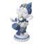 Figurine de dieu éléphant bleu et blanc dansant Ganesha avec tambour Mridangam