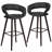Palafox Contemporary Vinyl Counter & Bar Height Stool with Cappuccino Wood Frame-265918626-202244954