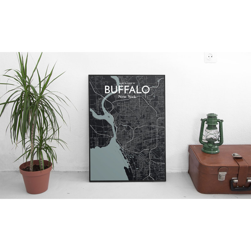 Buffalo City Map 1 Piece Wall Art, 127.4 cm H x 61 cm W