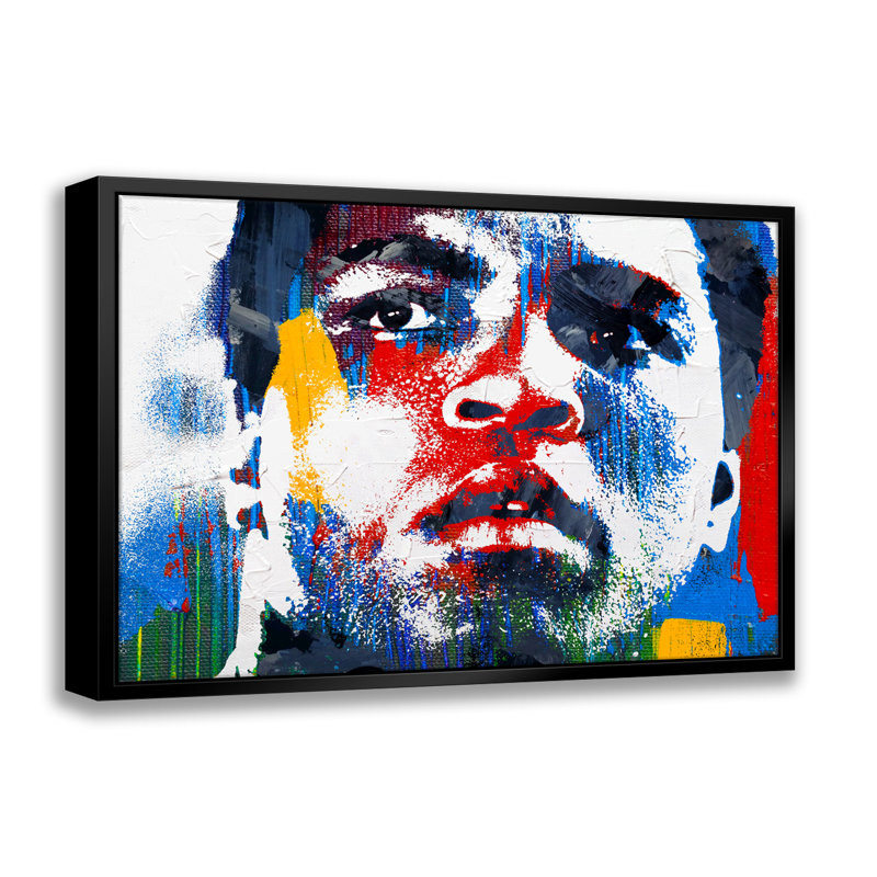 Muhammad Ali II Pop Art-Giclee on Canvas with Float Frame Vertical, 22" H x 18" W