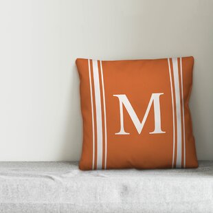 Gold Foil Monogram Throw Pillow with Custom initials Printed | Square Removable Cover | Decorative Accent | 14 x 14 East Urban Home Customize: Yes