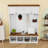 Entryway Hall Tree with Bench, 4 Cabinets, Open Compartments and 4 Hooks-129518321
