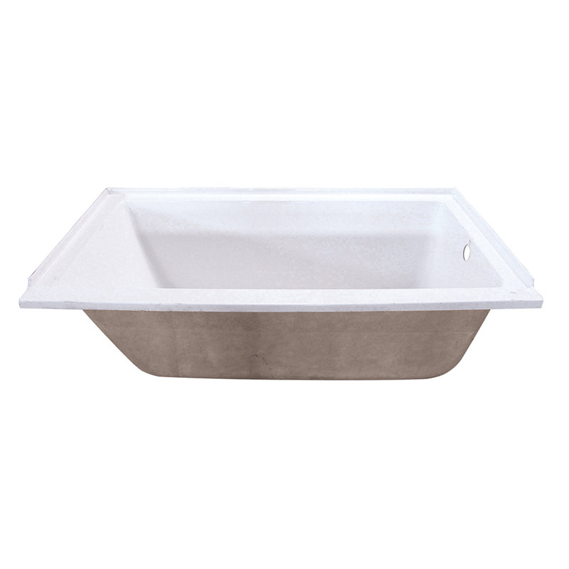 Kingston Brass Aqua Eden 60-Inch Acrylic Rectangular Drop-In Tub, Right