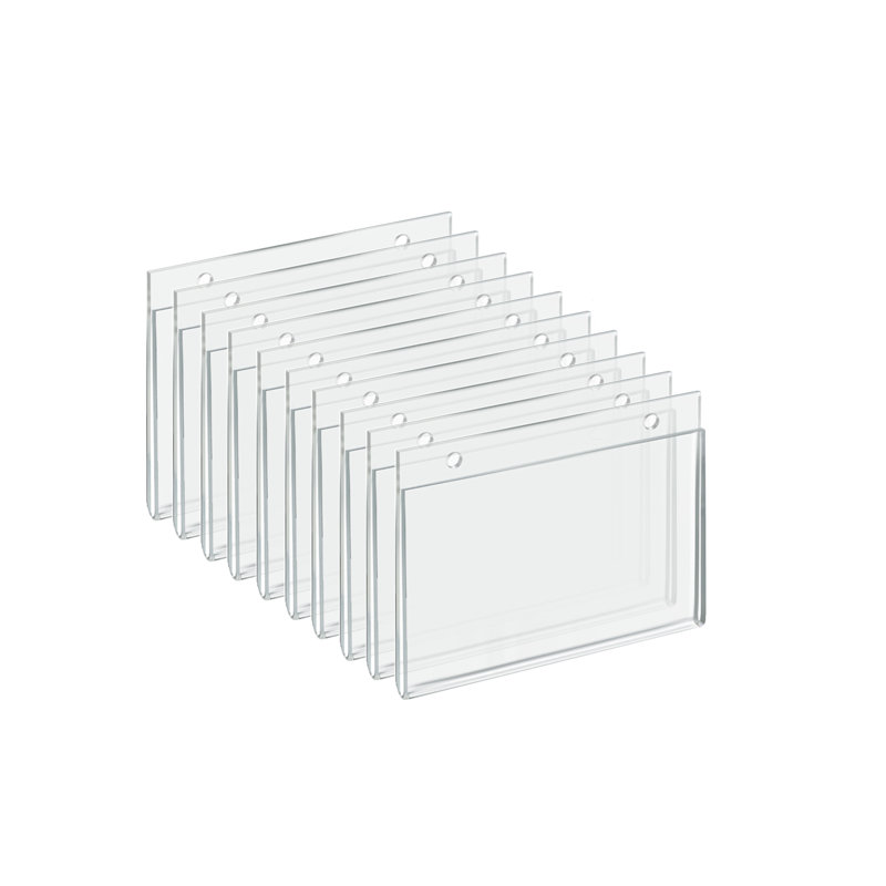 Cadre horizontal transparent en acrylique transparent 5 po de large x 3,5 po de haut horizontal / paysage, paquet de 10