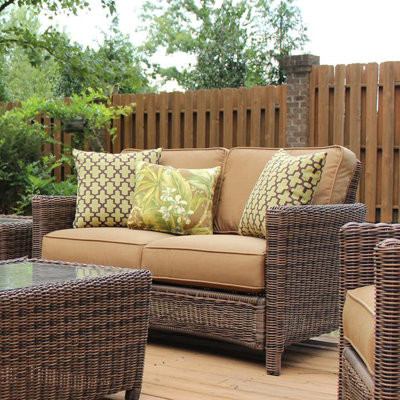 Conalin 54 " W Wicker Loveseat with Cushions