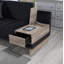 Repose-pieds canapé modulaire réversible avec ports USB en velours noir Memphis