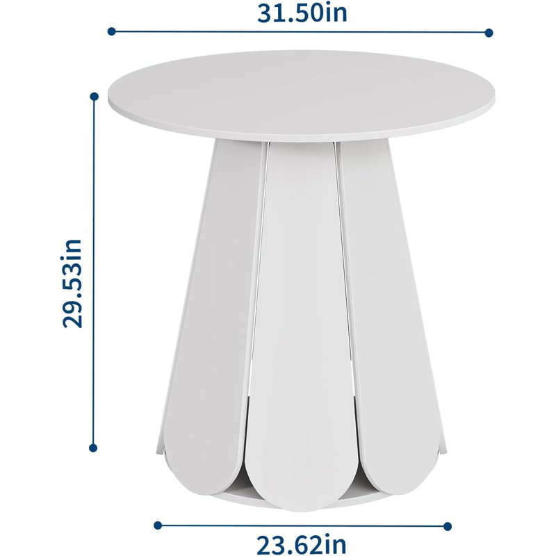 Table de salle à manger ronde 31,5 pouces avec base Petals, Blanc / ne s'applique pas