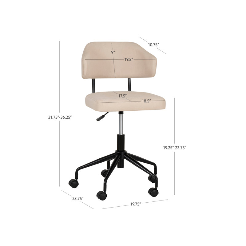 Tessa Swivel Office Chair, Beige