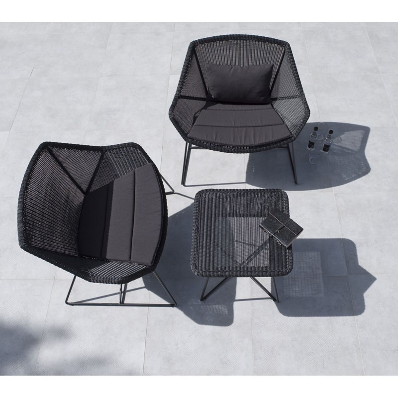 Breeze Patio Chair with Cushions, Black, Taupe