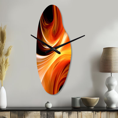 Horloge murale orange abstraite et chaleureuse fractale IV - Fractals