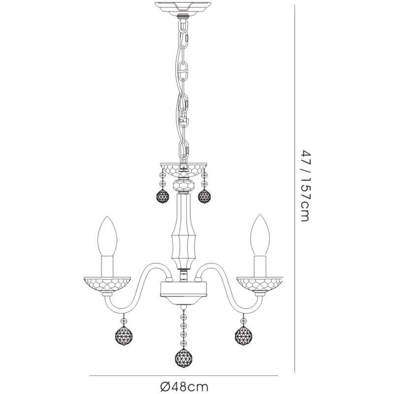 3 - Light Candle Style Chandelier