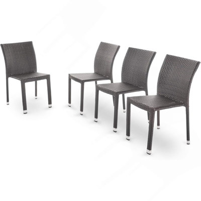 Alum Armless Rattan Chair