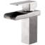 Robinet de lavabo meuble-lavabo pour salle de bain à poignée simple, nickel brossé