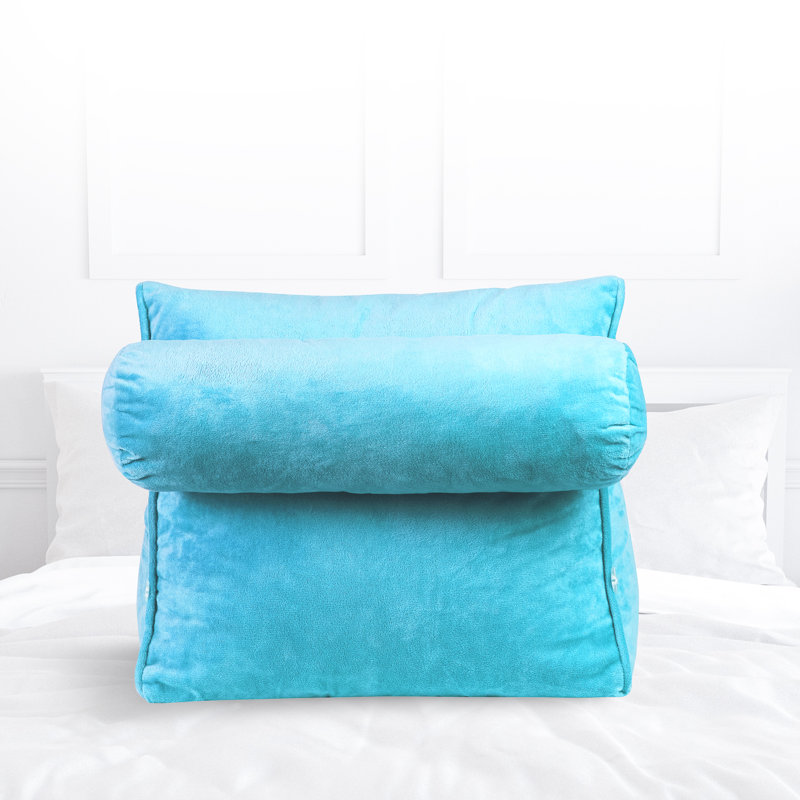  Wedge Indoor/Outdoor Bolster Pillow Cover and Insert, Sky Blue