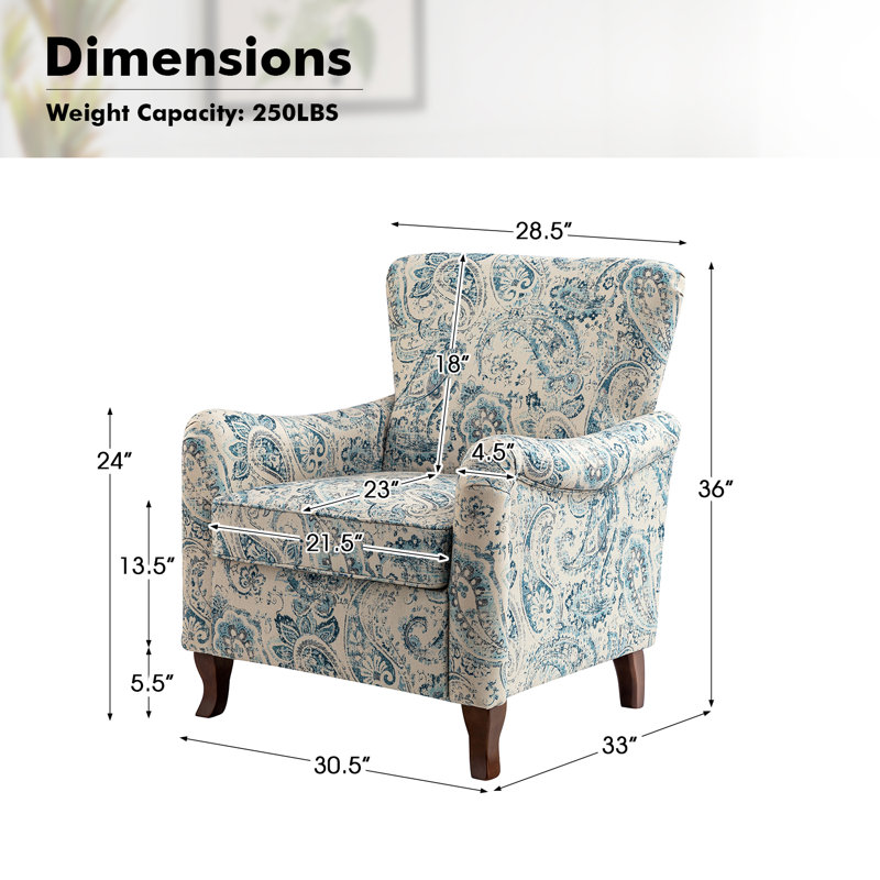Fauteuil Alikah, Mélange de polyester crème / bleu