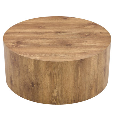 Cylindrical Workbench Desk - , Wood Tone, 27.08"x27.08"x12.09", 29.45 Lb Table Weight