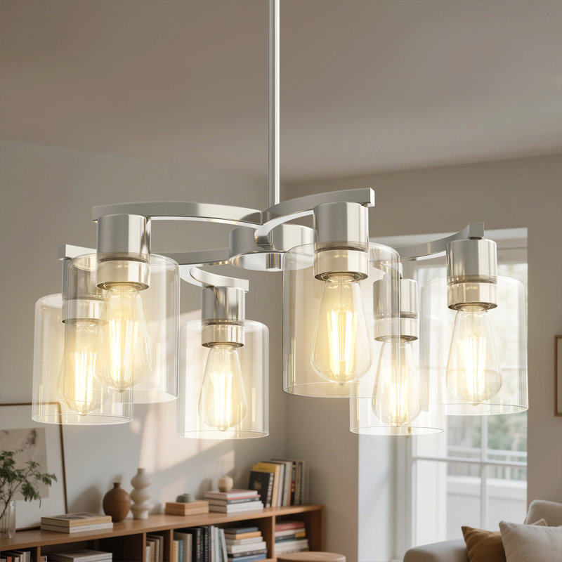 Lustre géométrique 6 lumières 20 pouces