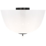 Brisa 16" Semi-Flush Mount  in Bronze with White Strie Glass