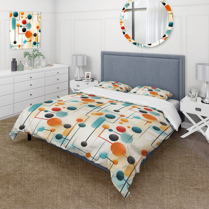 Ensemble de housse de couette Attore, Housse de couette simple + 1 taie décorative stan