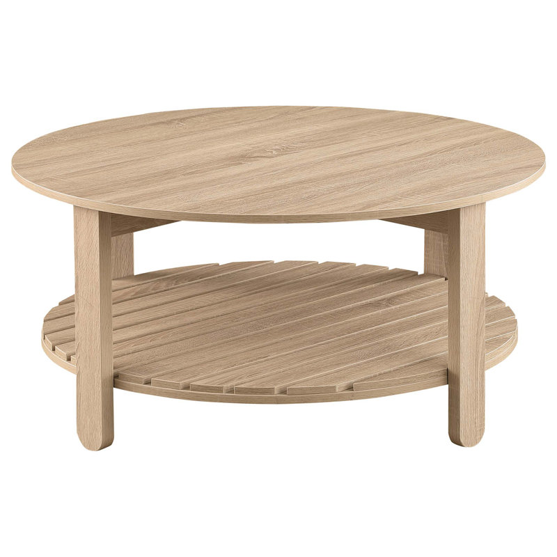 Table basse ronde en bois d'ingénierie à 1 tablette Altos Natural