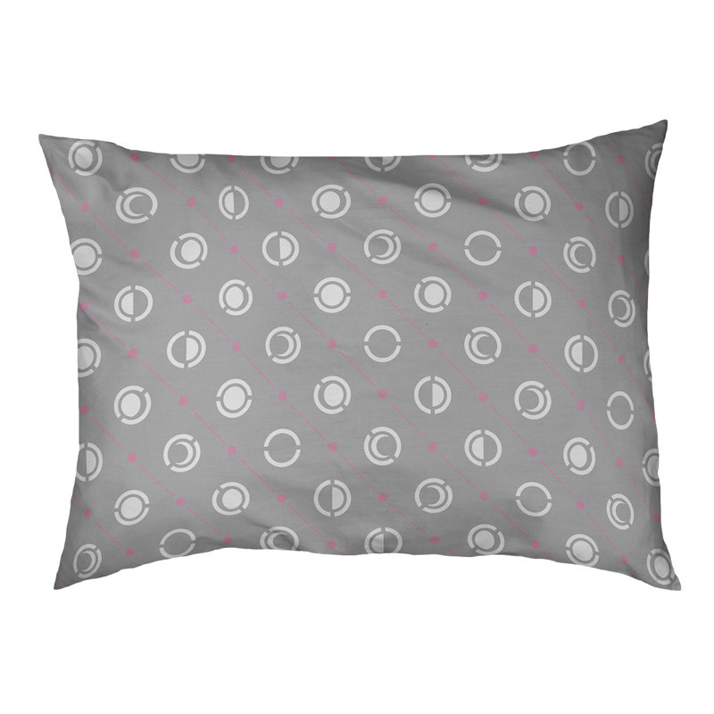 Coussin d’extérieur pour chien moon phases Chenault, Moyen (l 40 po x P 6,5 po x H 30 po), Rose / Gris
