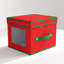 Boîte de rangement pour assiettes Holiday China, rangement pour assiettes à salade, panneau avec fenêtre, cadre empilable et pliable, poignées et couvercle entièrement amovible, rouge avec bordure verte