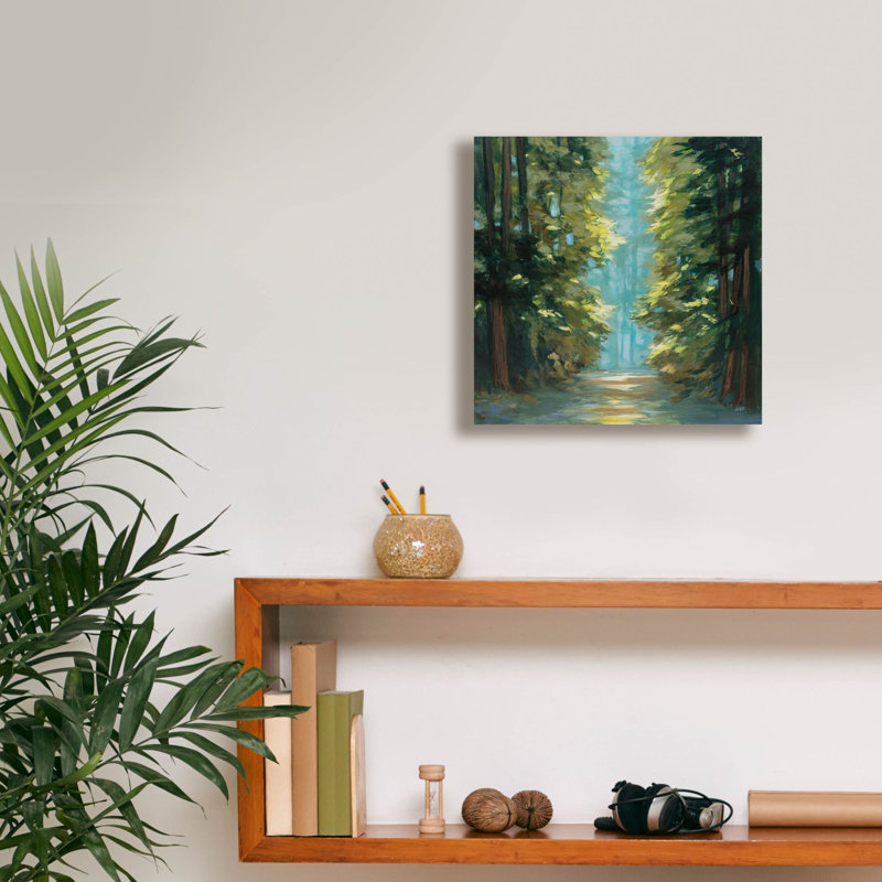 "Epic Graffiti" Sunlit Forest "par Julia Purinton, art mural sur toile, H 12 po x l 12 po x P 0,75 po