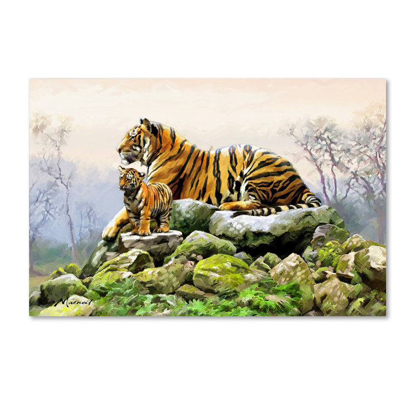 Armand 'Tiger' Print on Canvas, 12" H x 19" W x 2" D