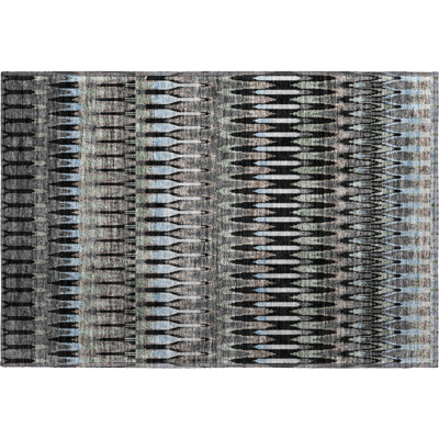 Premium Machine Washable Prisco Black Rug