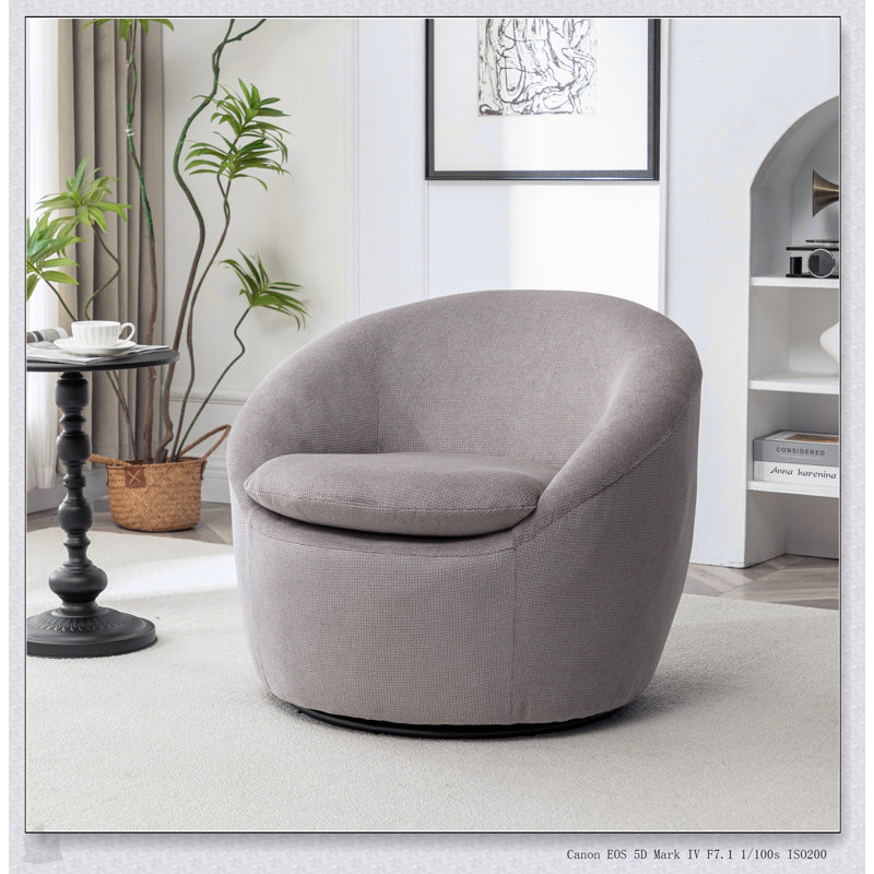 Fauteuil demi-tonneau Winnie, Tissu gris