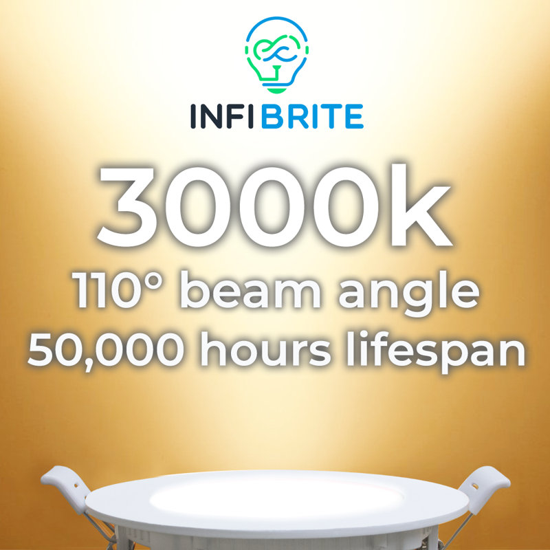 6" Slim Recessed LED, 12W, 3000K Warm White, Dimmable