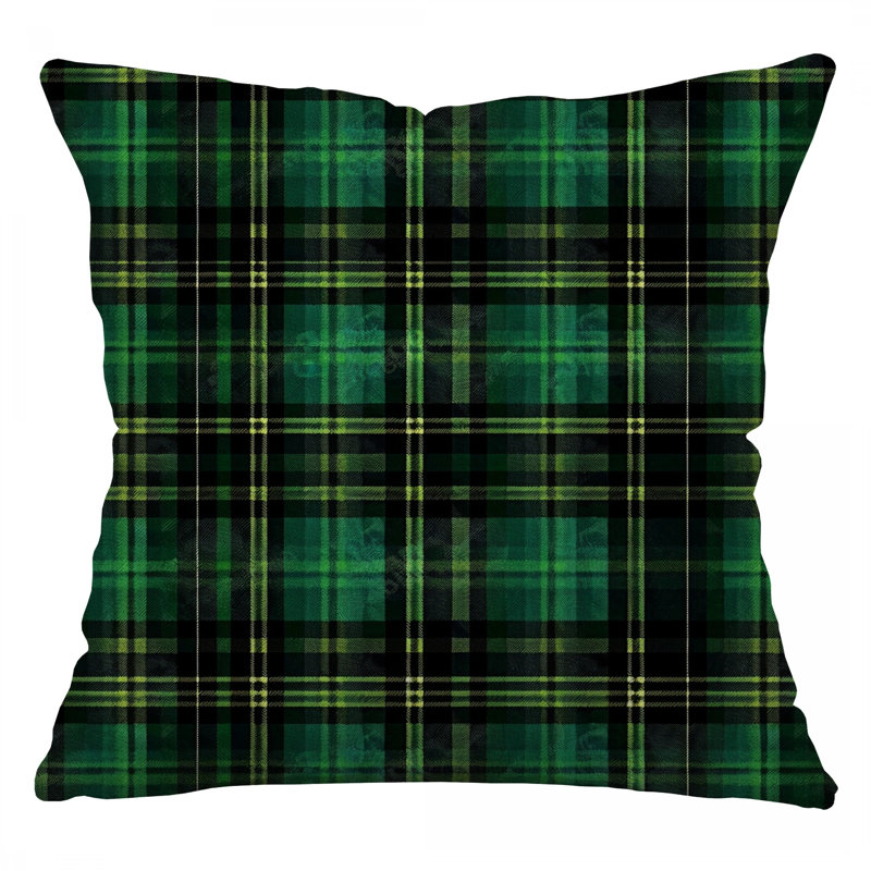 Coussin Tartan, H 14 po x l 14 po