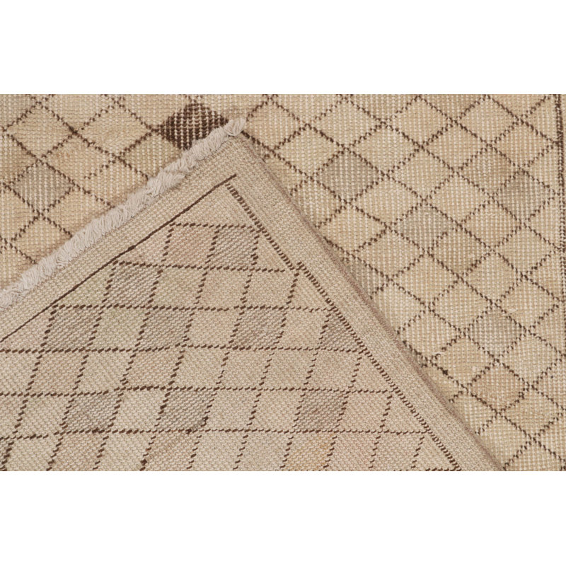 Pasha Wool Geometric Area Rug in Beige/Brown