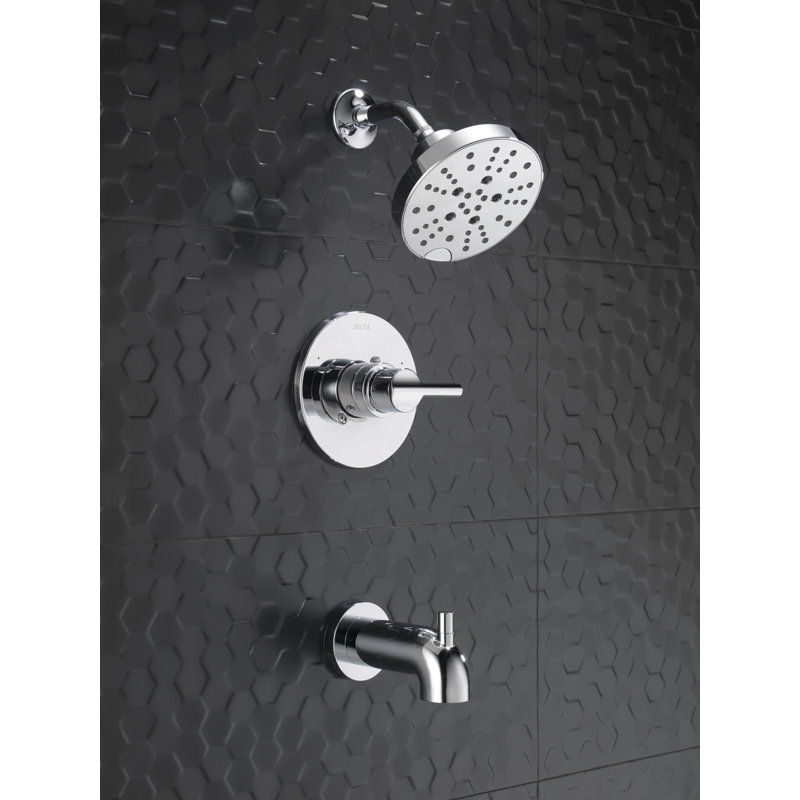 Nicoli Single-Function Tub Shower Faucet Set, Shower Trim Kit with H2Okinetic Shower Head and Valve, Chrome
