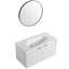 Lavabo de salle de bain en résine 36 "à forme simple, trou unique, blanc brillant, filet de 29,7 lb, sans armoires ni installations de drainage