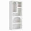Bibliothèque géométrique arquée blanche à 5 tablettes de 70,87 po de hauteur pour le salon, le bureau et la chambre à coucher