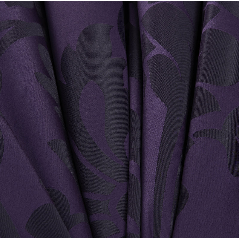 Royale Jacquard Floral 7 Piece Comforter Set, Purple/Dark Purple, Oversized King Comforter + 6 Additional Pieces